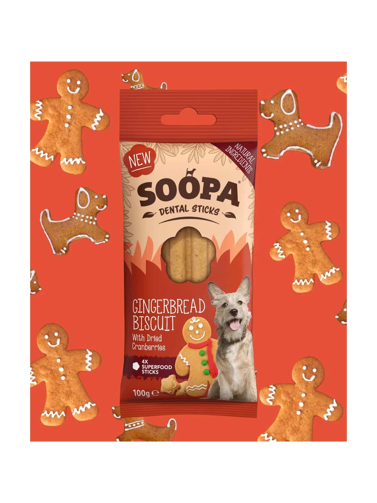 SOOPA dentálne tyčinky GINGERBREAD BISCUIT 100 g